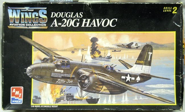 AMT 1/48 Douglas A-20G Havoc - 389th BS/312 BG 'Little Joe' or 89th BS/3 BG 'Little Isadore', 8894 plastic model kit